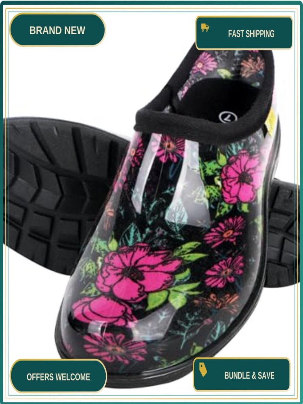 Waterproof Slip-On Rubber Garden Shoes for Women